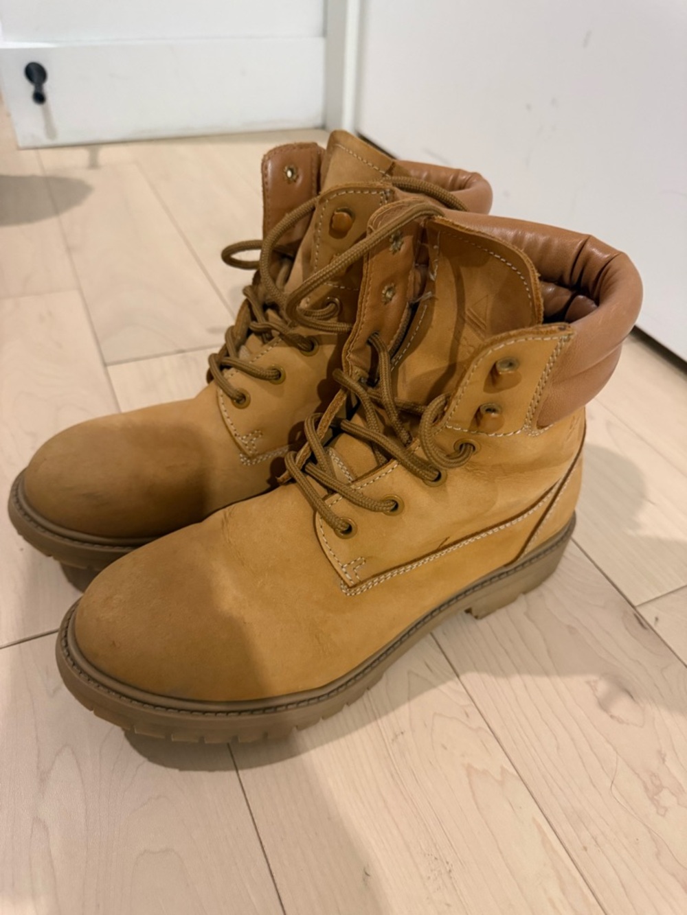 Aldo Men’s Wheat Tan Lace-Up Work Boots